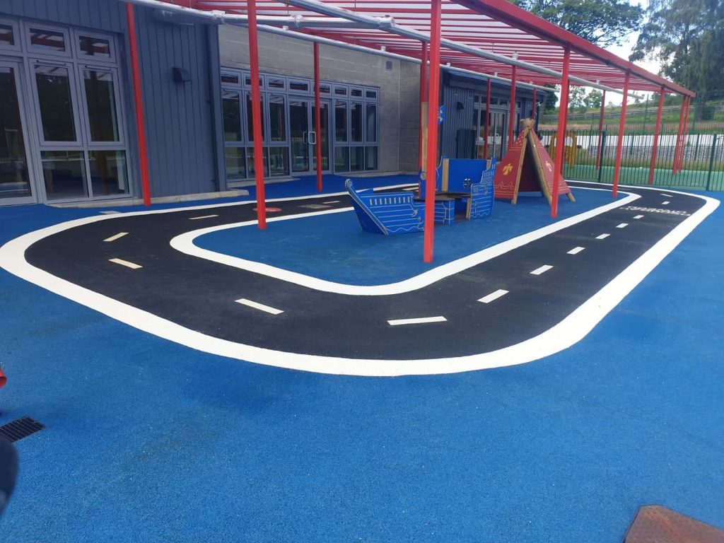 Wetpour Roadway in Conwy