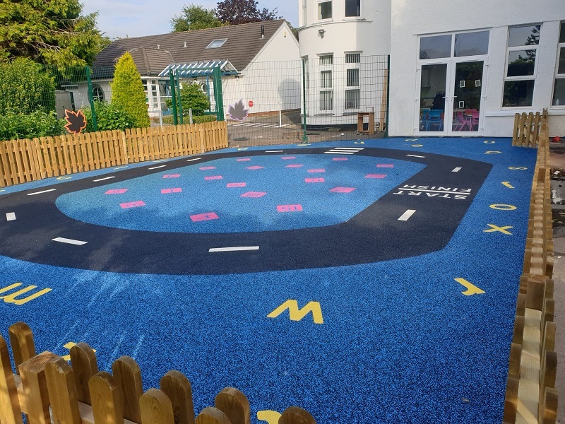 Colourful Playground Flooring Design in Cardiff, Wales