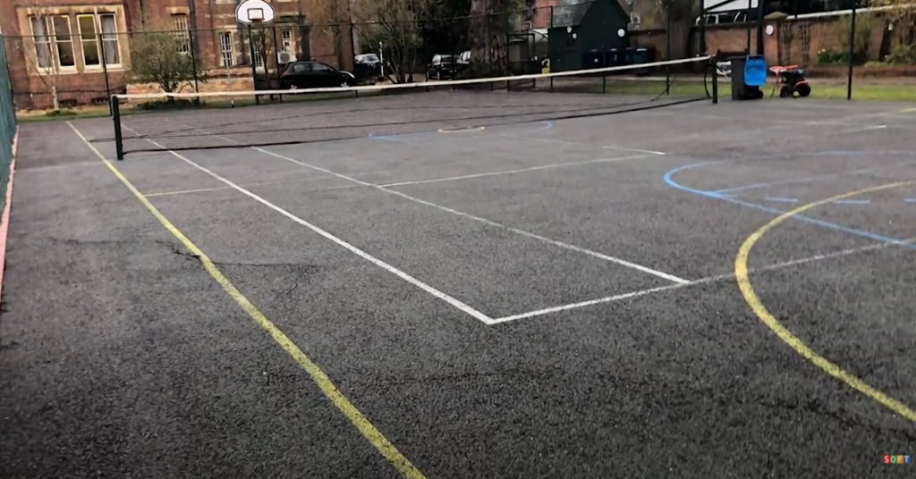 MUGA Sports Court Cleaning and Painting at a school in Oxfordshire