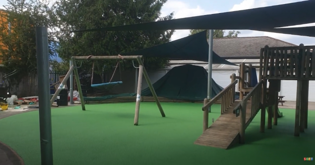 Green Playground Safety Flooring in Somerset, UK